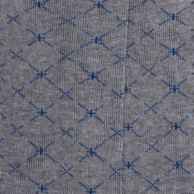 Chaussettes pour hommes en fil d'Ecosse à motifs géométriques sans tricot élastique - Gris Bourrasque | Doré Doré