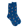 Chaussettes pour enfants en fil d'Ecosse à motifs de voile - Bleu