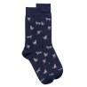 Chaussettes en coton égyptien pour hommes avec motifs de chiens - Bleu Matelot | Doré Doré