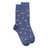 Chaussettes en coton égyptien pour hommes avec motifs de chiens - Bleu Port | Doré Doré