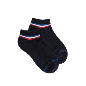 Socquettes sportifs en coton éponge pour enfants - Bleu marine foncé | Doré Doré