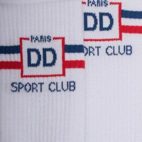 Chaussettes de sport en coton éponge pour hommes - Blanc | Doré Doré