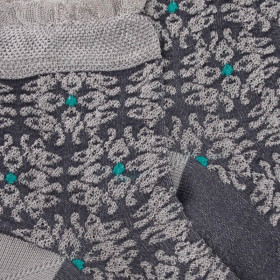 Socquettes pour femmes en viscose motif Liberty - Gris Brouillard | Doré Doré