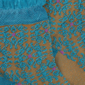 Socquettes pour femmes en viscose motif Liberty - Bleu | Doré Doré