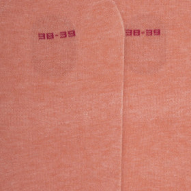 Chaussettes femme invisible en coton et bandes anti-glisse - Saumon | Doré Doré