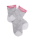 Socquettes fantaisie avec motifs papillon - Gris et rose