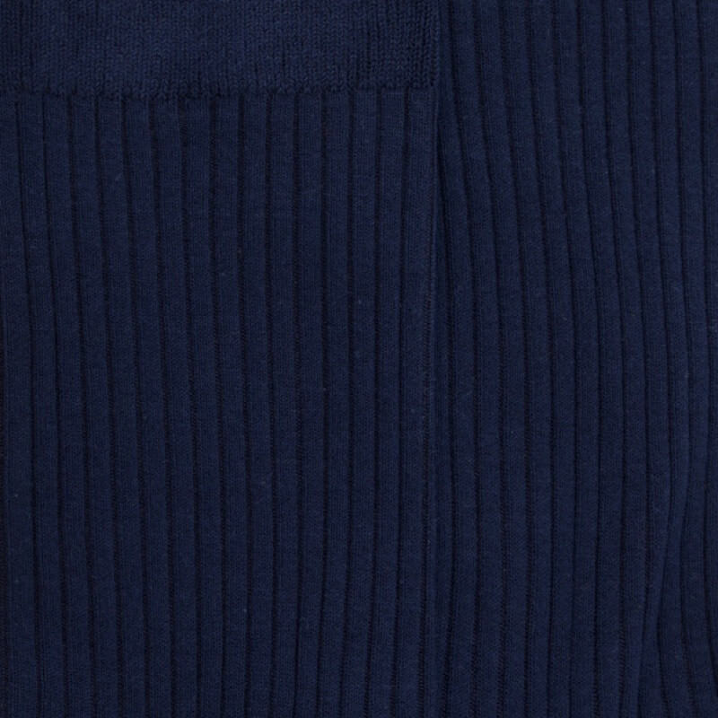 Chaussettes femme à côtes en fil d'Écosse - Bleu Matelot | Doré Doré