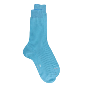 Chaussettes luxe en fil d'écosse extra fin - Bleu clair