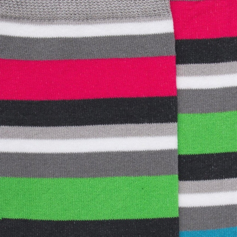 Chaussettes rayées en coton - Fond gris | Doré Doré