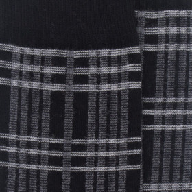 Chaussettes motif tartan en coton doux - Noir | Doré Doré