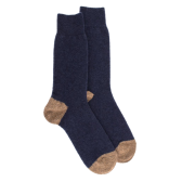 Chaussettes homme en laine polaire - Bleu marine & seigle | Doré Doré
