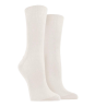 Chaussettes femme jambes sensibles sans bord élastique en fil d'Ecosse - Ecru