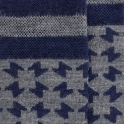 Chaussettes fantaisie en laine avec motifs géométriques - Gris et bleu | Doré Doré