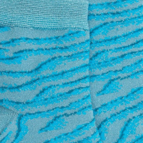 Socquettes en coton doux et effet brillant lurex - Bleu turquoise | Doré Doré