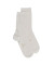 Chaussettes femme fines en coton égyptien - Blanc Givre