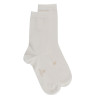 Chaussettes femme fines en coton égyptien - Blanc Givre