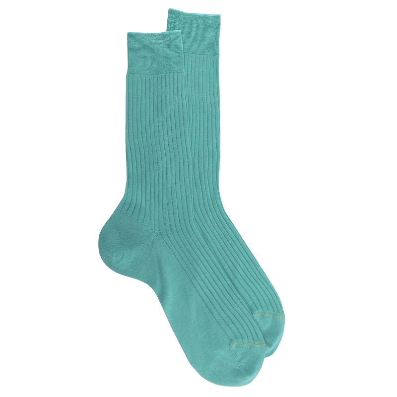 Chaussettes homme luxe en pur fil d'écosse extra fin - Vert | Doré Doré