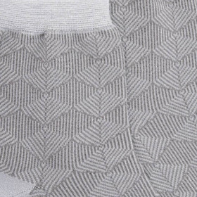 Socquettes coton à motifs géométriques et bord lurex - Gris | Doré Doré