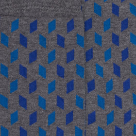 Chaussettes coton à motifs géométrique - Gris | Doré Doré