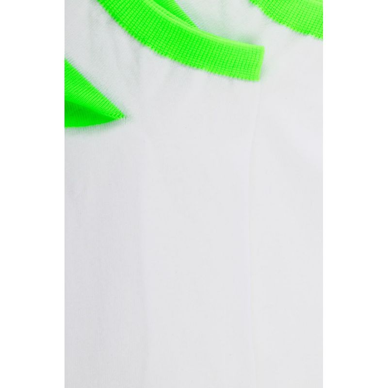 Socquettes femme en coton et polyamide - Blanc et vert fluo | Doré Doré