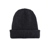 Bonnet à côtes unisexe en laine, soie et cachemire - Gris anthracite | Doré Doré