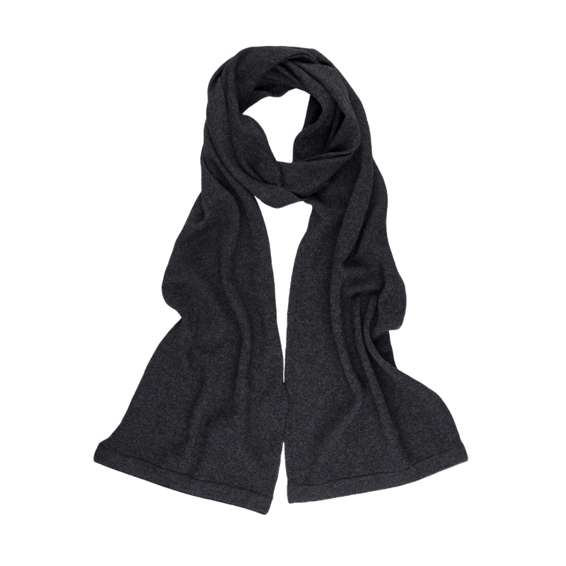 Écharpe unisexe en laine et cachemire - Gris anthracite | Doré Doré