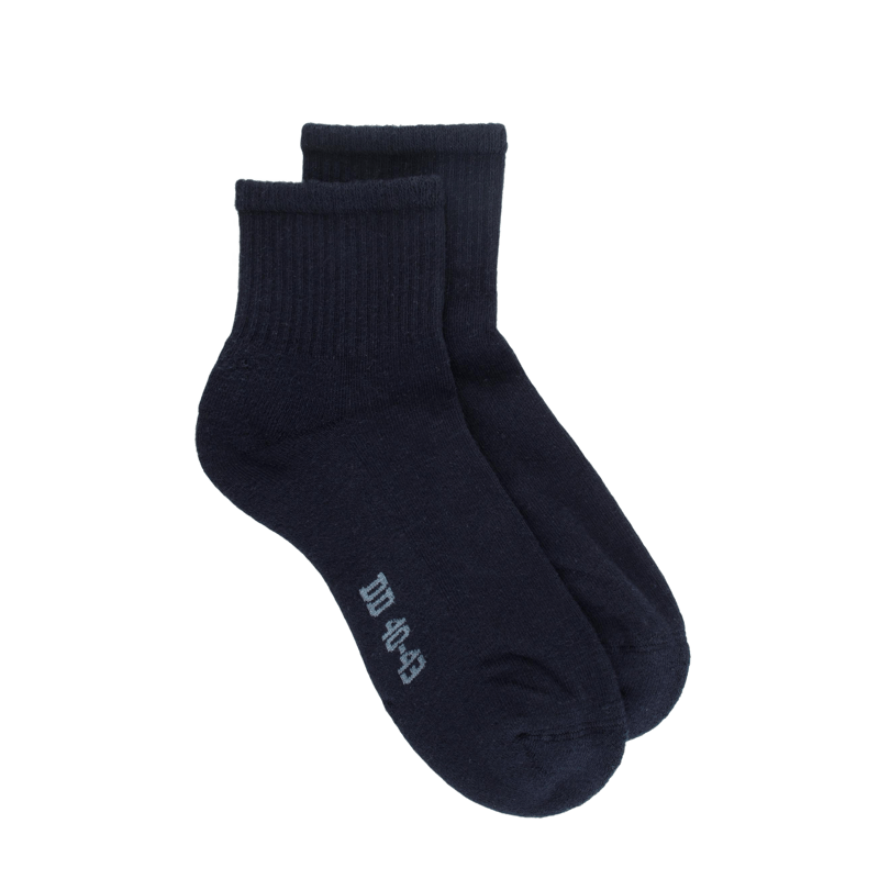 Socquettes homme en coton à bouclettes - Bleu marine foncé | Doré Doré