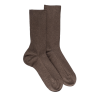Chaussettes sans bord élastique en coton égyptien - Spécial jambes sensibles - Brun loutre