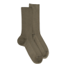 Chaussettes homme à côtes sans bord élastique en coton égyptien - Kaki