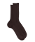 Chaussettes homme jambe sensible sans bord élastique en fil d'Ecosse - Marron
