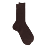 Chaussettes Homme côtelées en pur fil d'Ecosse - Marron | Doré Doré