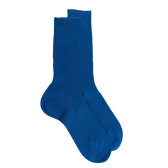 Chaussettes Homme côtelées en pur fil d'Ecosse - Bleu cosmos | Doré Doré