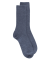 Chaussettes homme à côtes en laine - Bleu corsaire