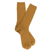 Chaussettes côtelées en laine Mérinos épaisse - Safran | Doré Doré