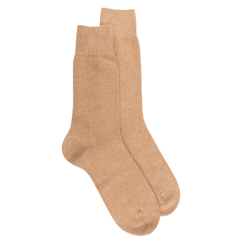 Chaussettes homme en laine et cachemire - Beige Désert | Doré Doré