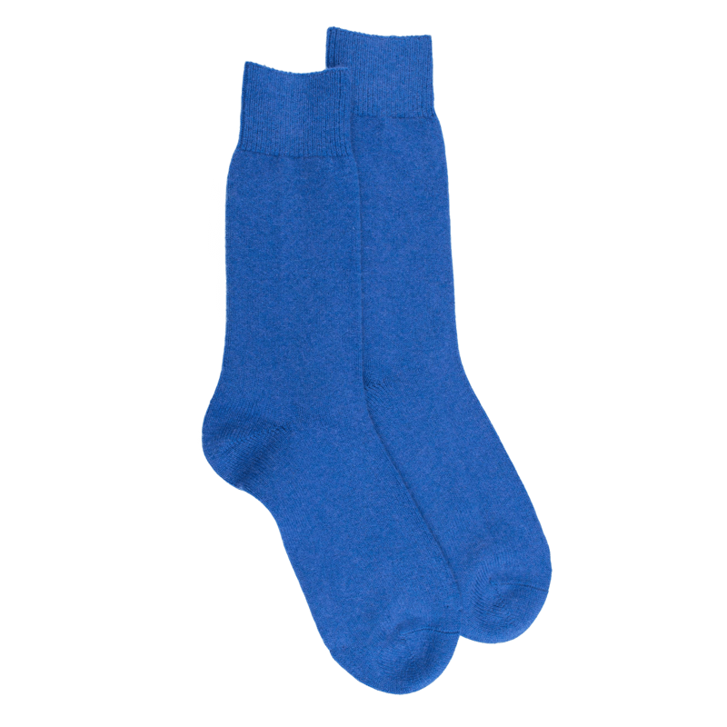 Chaussettes homme en laine et cachemire - Bleu France | Doré Doré