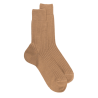 Chaussettes homme en laine mérinos côtelées - Marron Désert
