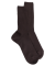 Chaussettes homme en laine mérinos côtelées - Marron