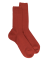 Chaussettes homme à côtes en laine - Orange henné