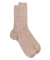 Chaussettes homme en laine mérinos côtelées - Beige
