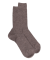 Chaussettes homme à côtes en laine - Brun loutre