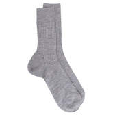Chaussettes homme à côtes en laine - Gris oxford | Doré Doré