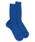 Chaussettes homme en laine mérinos côtelées - Bleu France