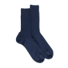 Chaussettes homme à côtes en laine - Bleu Caban