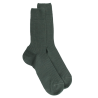 Chaussettes homme à côtes en laine - Vert thuya