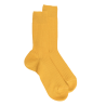 Chaussettes homme en laine mérinos côtelées - Jaune