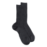Chaussettes homme en 100% laine fine mérinos côtelées - Gris anthracite
