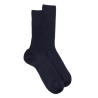 Chaussettes homme en 100% laine fine mérinos côtelées - Bleu foncé | Doré Doré