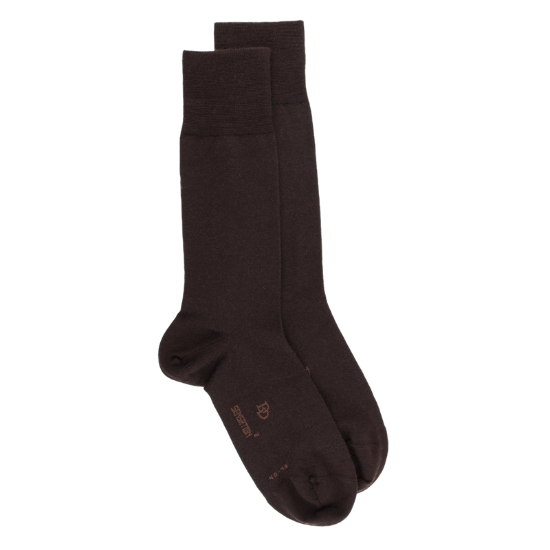 Chaussettes homme en laine et coton  - Marron Chocolat | Doré Doré