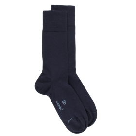 Chaussettes homme Sensation en laine mérinos & Coton égyptien - Bleu marine | Doré Doré